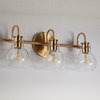 LNC 22" 3-Lights Polished Gold Globe Modern Bathroom Vanity Light