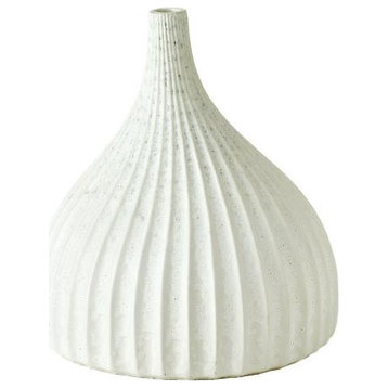 Dewdrop Small White Vase