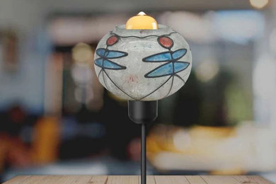 Glass Globe Mosaic Lighting Table Lamp Ellipse Shape Colorful Table Lamp