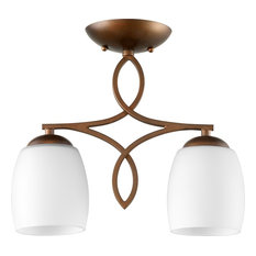 Quorum Willingham 2 Light 4.5" Ceiling Mount, Bronze/Satin Opal