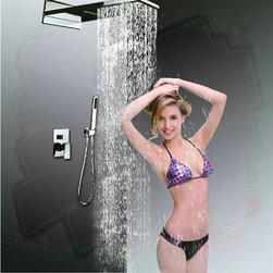 22" Lina Multifunctional Shower Head Mirror Chromed Polished - Showerheads And Body Sprays