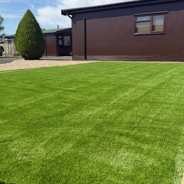 Artificial Lawn Laid Flat Across a Whole Plot
