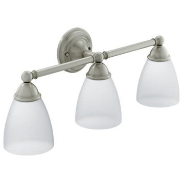 Moen YB2263BN 3 Light Bathroom Vanity Light With Frosted Shades