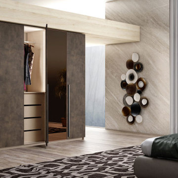 Hinged Fitted Wardrobe Full Bronze Mirror in Maya Bronze by Inspired Elements