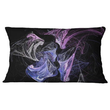 Billowing Smoke Blue Purple Abstract Throw Pillow, 12"x20"