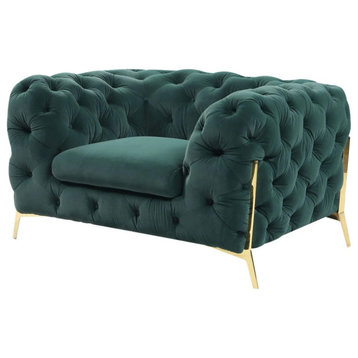 Jack Transitional Emerald Green Fabric Chair