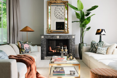 Trendy living room photo in Amsterdam