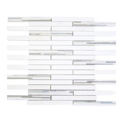Bright White Matte Random Brick Pattern Marble Stone Tiles - Home Decor
