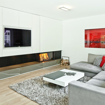 Kamin eingebunden in das Raumkonzept
