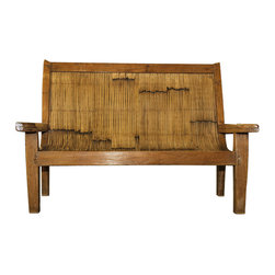 Bamboo and Wooden Bench - Outdoor Benches
