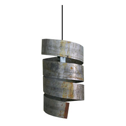 Industrial Steel Spiral Pendant Light - Pendant Lighting