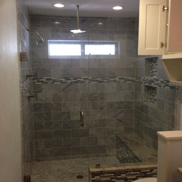 White Contemporary Master Bath