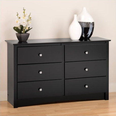 Prepac Sonoma Black Condo Sized 6 Drawer Double Dresser