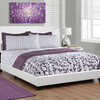 Bed, Queen Size, Platform, Bedroom, Frame, Upholstered, Pu Leather Look, White