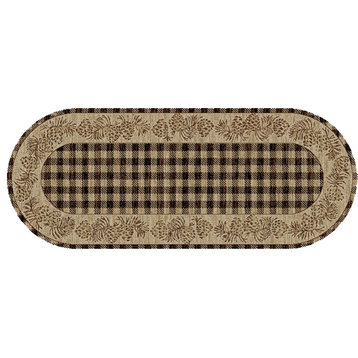 American Destination Long Branch Lodge Accent Rug 2'2"x5'3" Oval, Brown