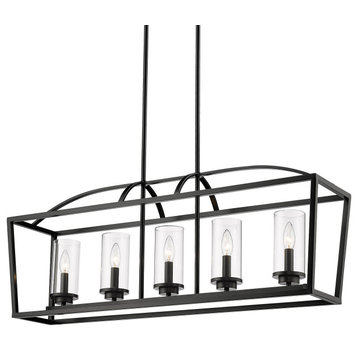 Mercer Linear Pendant With Clear Glass Shade