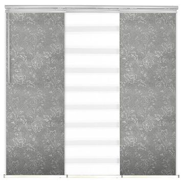 Blanched White-Poppy 3-Panel Track Extendable Vertical Blinds 36-66"x94"