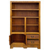 Rustic Raw Wood Medium Brown Bookcase Display Cabinet Hcs5944