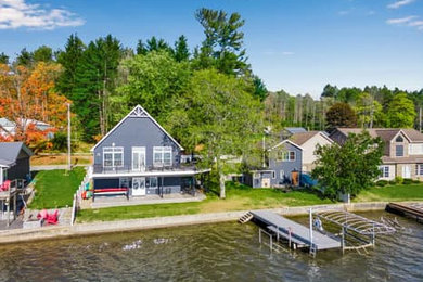 Inspiration for a coastal exterior home remodel in New York
