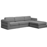 Meridian Furniture - Beckham Linen Textured Fabric 4-Piece Modular L-Shaped Sectional, Grey - Liven up your living space with this Beckham grey durable linen polyester fabric sectional. Its grey color complements any contemporary home decor, while its durable linen and polyester fabric upholstery provides you with a soft and comfortable place to sit. This sectional is modular, so you can create infinite configurations, which are easily attached using the attachment latch underneath. Its linen, wood, and foam construction guarantees stability for years to come.