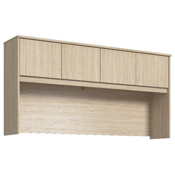 Bowery Hill Modern 72W Desk Hutch in Natural Elm - Engineered Wood