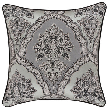 Five Queens Court Silverstone 20" Square Decorative Throw Pillow