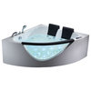 5' Rounded Clear Modern Double Seat Corner Whirlpool Bath Tub With Fixtures