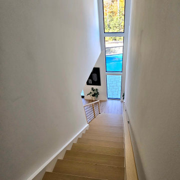 Project #111 | Open-Riser Staircase with Glass Panel Detail