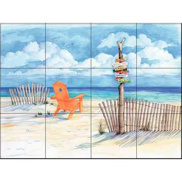 Tile Mural, Beach Signs-Oceanview by Paul Brent
