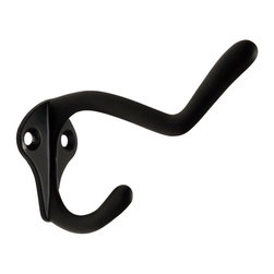 Designers Impressions - Light Duty Coat or Hat Hook, Flat Black - Wall Hooks