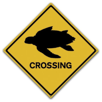 Sea Turtle Crossing, Classic Metal Sign