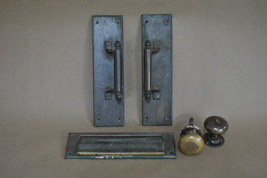 Before - front door hardware