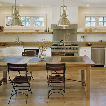 Reclaimed wood flooring + paneling