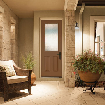 8 Foot 1/2 Lite Door, Granite Glass, Brown Mocha paint sw6067 sherwin-williams