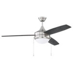 Craftmade Lighting - Craftmade Lighting PHA52BNK3-BNGW Phaze, 3 Blade Ceiling Fan with Light Ki - Modern and minimalist, the Phaze 52" features a slPhaze 3 Blade Ceilin Brushed Polished Nic *UL Approved: YES Energy Star Qualified: n/a ADA Certified: n/a  *Number of Lights: 2-*Wattage:9w A19 Medium Base LED bulb(s) *Bulb Included:Yes *Bulb Type:A19 Medium Base LED *Finish Type:Brushed Polished Nickel