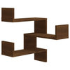 vidaXL Wall Shelf Decorative Floating Shelf 2 Pcs Brown Oak Engineered Wood