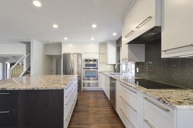 Inspiration for a contemporary kitchen remodel in Edmonton