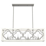 Hunter - Hunter 19098 Gablecrest - 4 Light Linear Chandelier - The repeating quatrefoil design coupled with the dGablecrest 4 Light L Painted Concrete *UL Approved: YES Energy Star Qualified: n/a ADA Certified: n/a  *Number of Lights: 4-*Wattage:60w E12 Candelabra Base bulb(s) *Bulb Included:No *Bulb Type:E12 Candelabra Base *Finish Type:Painted Concrete