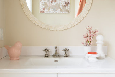 Example of a transitional bathroom design in Boston