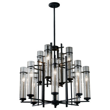 Generation Lighting F2629/8+4 Ethan 12 Light 30"W Chandelier - Antique Forged