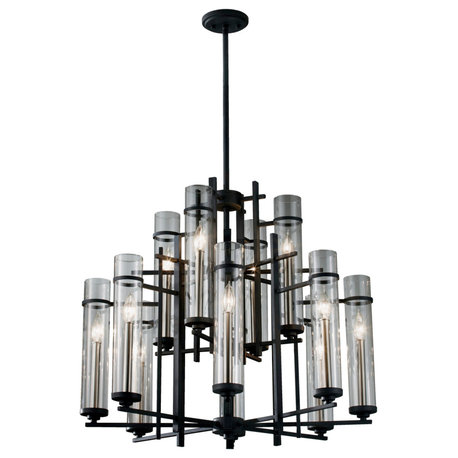 Generation Lighting F2629/8+4 Ethan 12 Light 30"W Chandelier - Antique Forged