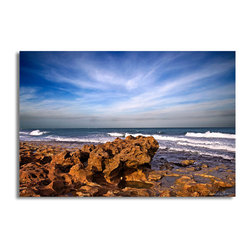 Ready2HangArt - Ready2hangart Bruce Bain 'Rock Beach' Canvas Wall Art - Prints And Posters