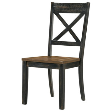 Bowery Hill Wood Side Chair in Gray and Light Oak (Set of 2)