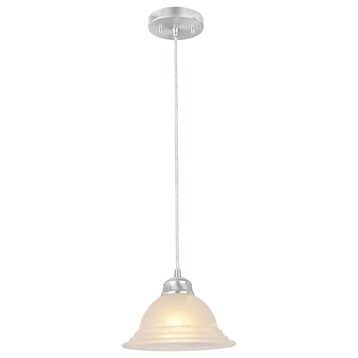 Aspen Creative 61138-11, 1 Light Pendant Light, Brushed Nickel, 8-1/2" W x 6" H