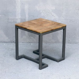 Natural Leaf Side Table with Clear Cast - Coffee Tables