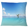 Blue Corals Island Sea Seascape Throw Pillow, 18"x18"