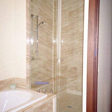 heavy glass shower enclosure
