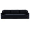 Milan Black Velvet Sofa - Black