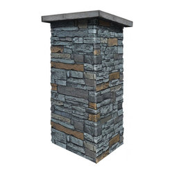C139-ALPINE DEEP STACKED STONE COLUMN WRAP (CAPS SOLD SEPARATELY) - Wall Panels
