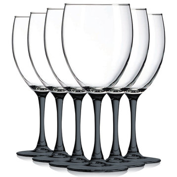 Nuance 10 oz Accent Stem Wine Glasses - , Bottom Black